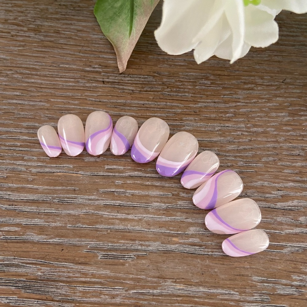 Purple Swirl Press-On Nails